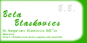 bela blaskovics business card